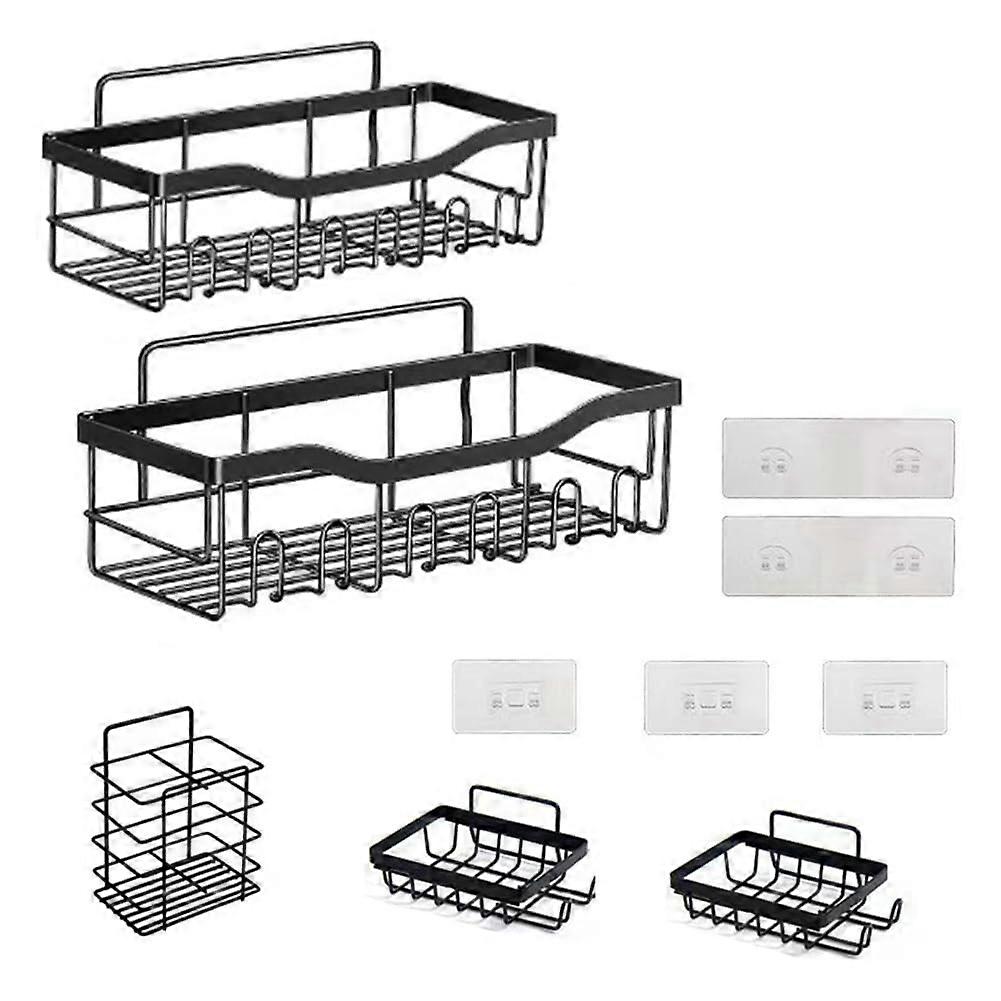 Rustproof Stainless Steel Shower Shelf 5Pack, NoDrill Bathroom Organizer Set for Kitchen Storage
