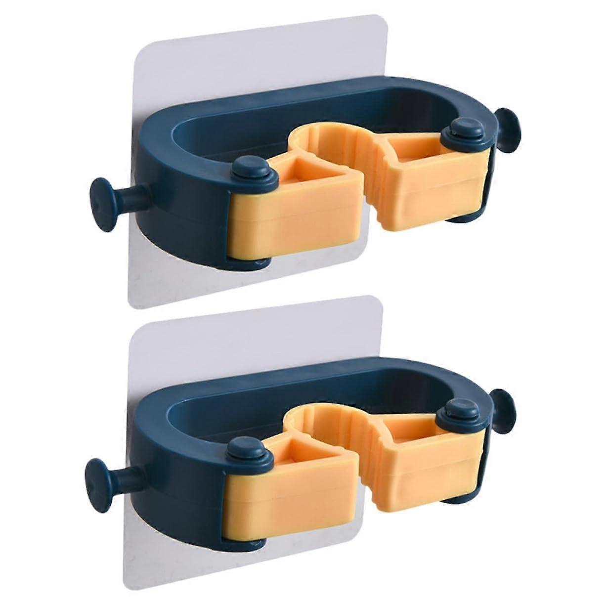 2pcs Wall Mounted Broom Mop Holder Punch SpaceSaving Organizer for Kitchen Bathroom Garage