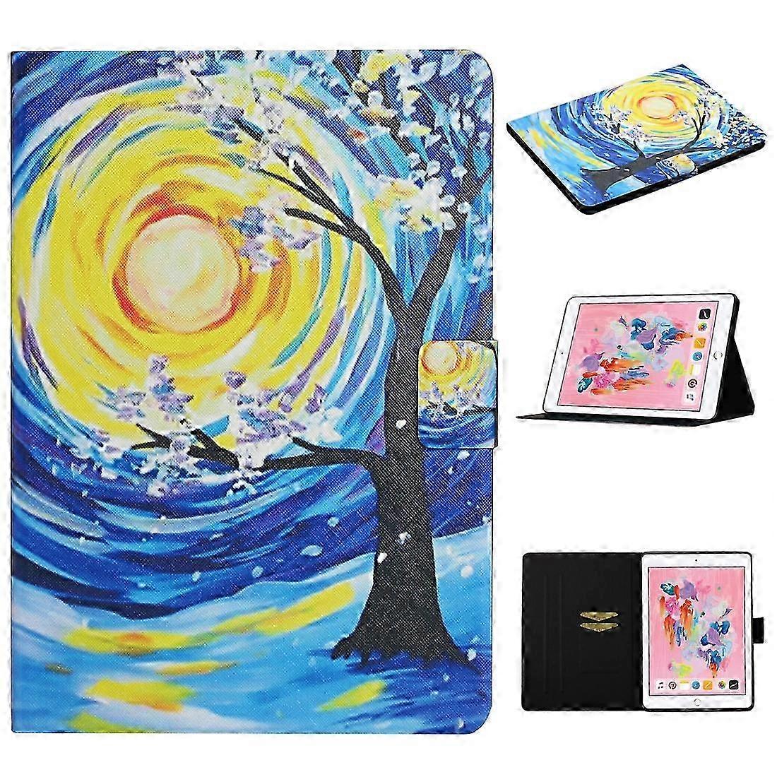 For iPad 5 Colored Drawing Pattern Horizontal Flip Leather Case with Holder & Card Slots & Sleep / Wake-up Function 2025