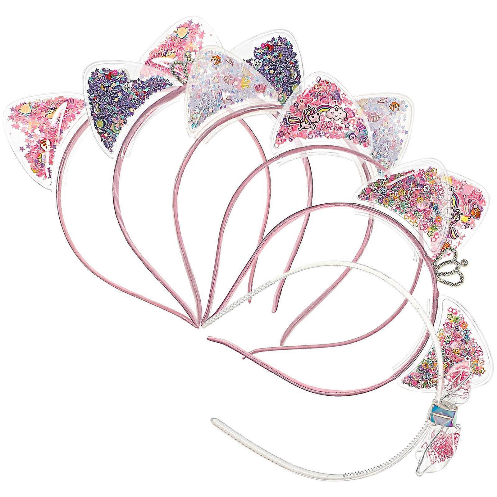 Glittery Cat Ear Headbands for Children 24Pcs Assorted Color Pack
