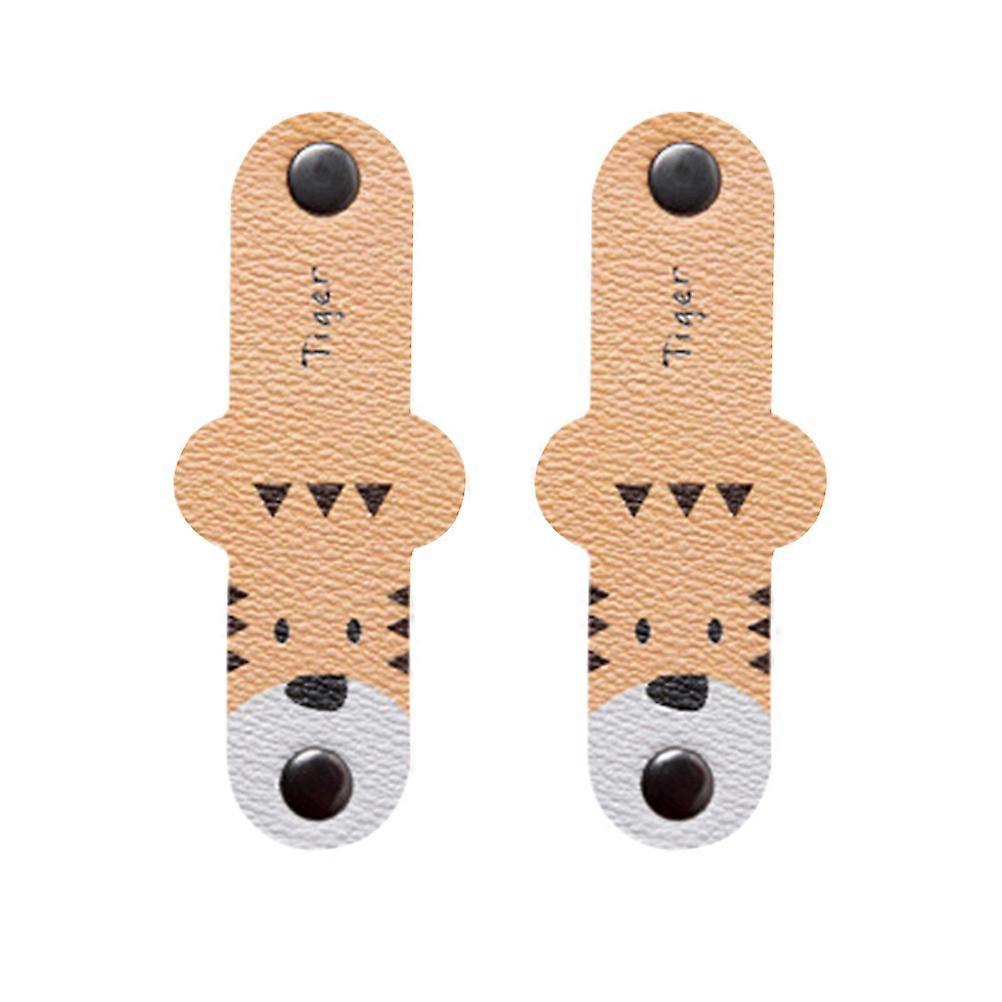 Data Cable Organizer PU Animal Cable Winder for Earphones 2Pcs