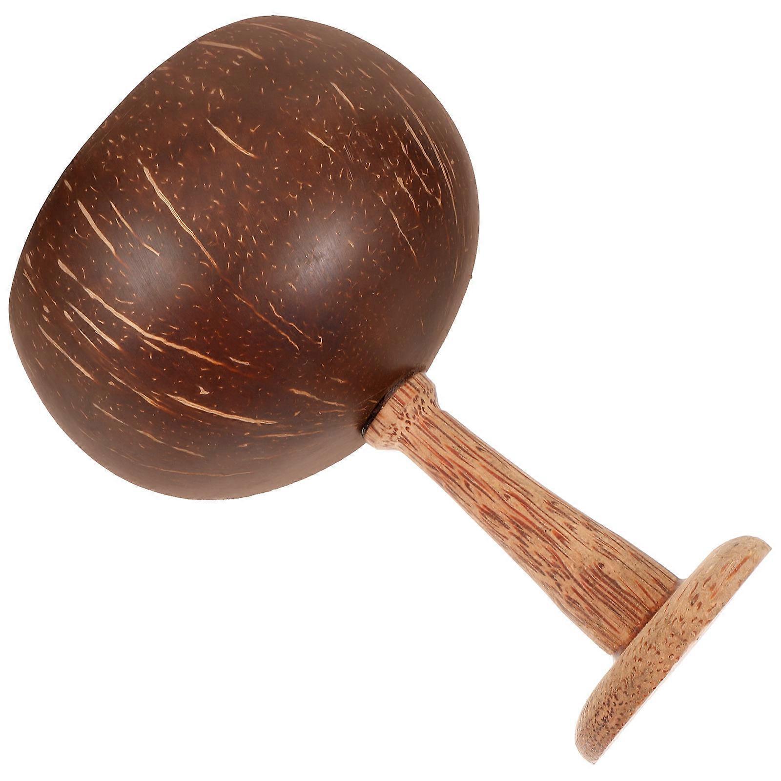 Coconuts Shell Wine Goblet for Drinking Coffee Handmade Wood Coconuts Shell