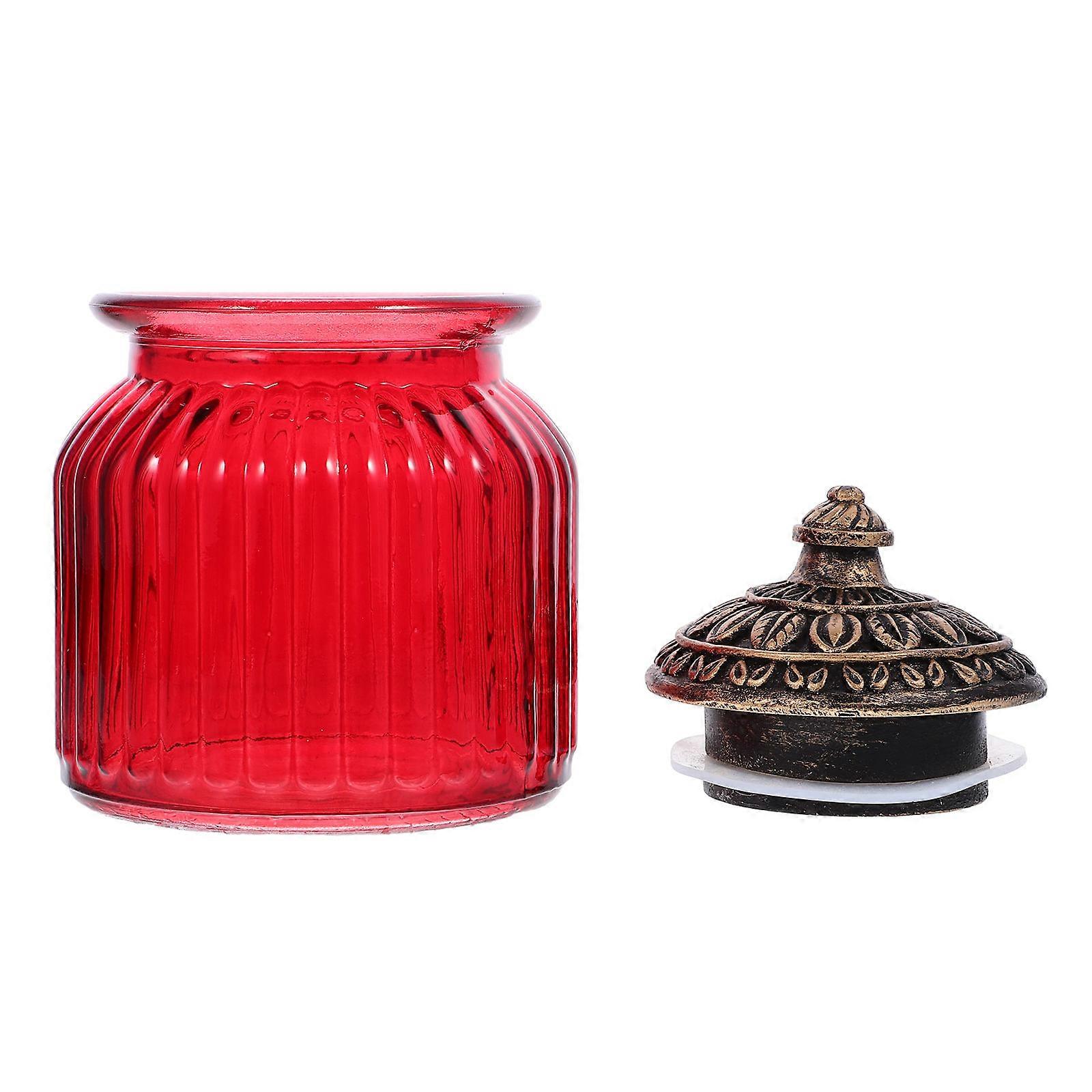Red Storage Can for Storage Use 1Pcs Mini Glass Sealed Container