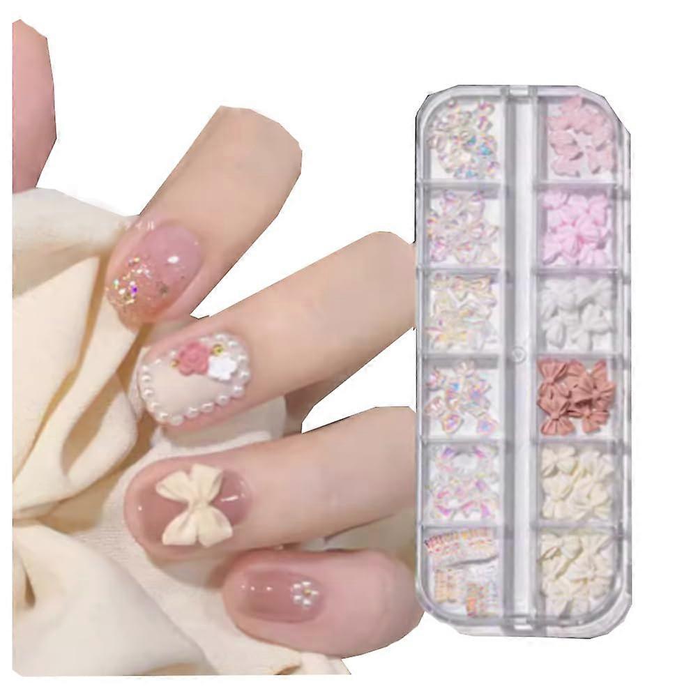12 Boxes 3D Nail Art Decorations Kit with Mixed Shape Rhinestones for Easy MultiStyle Designs