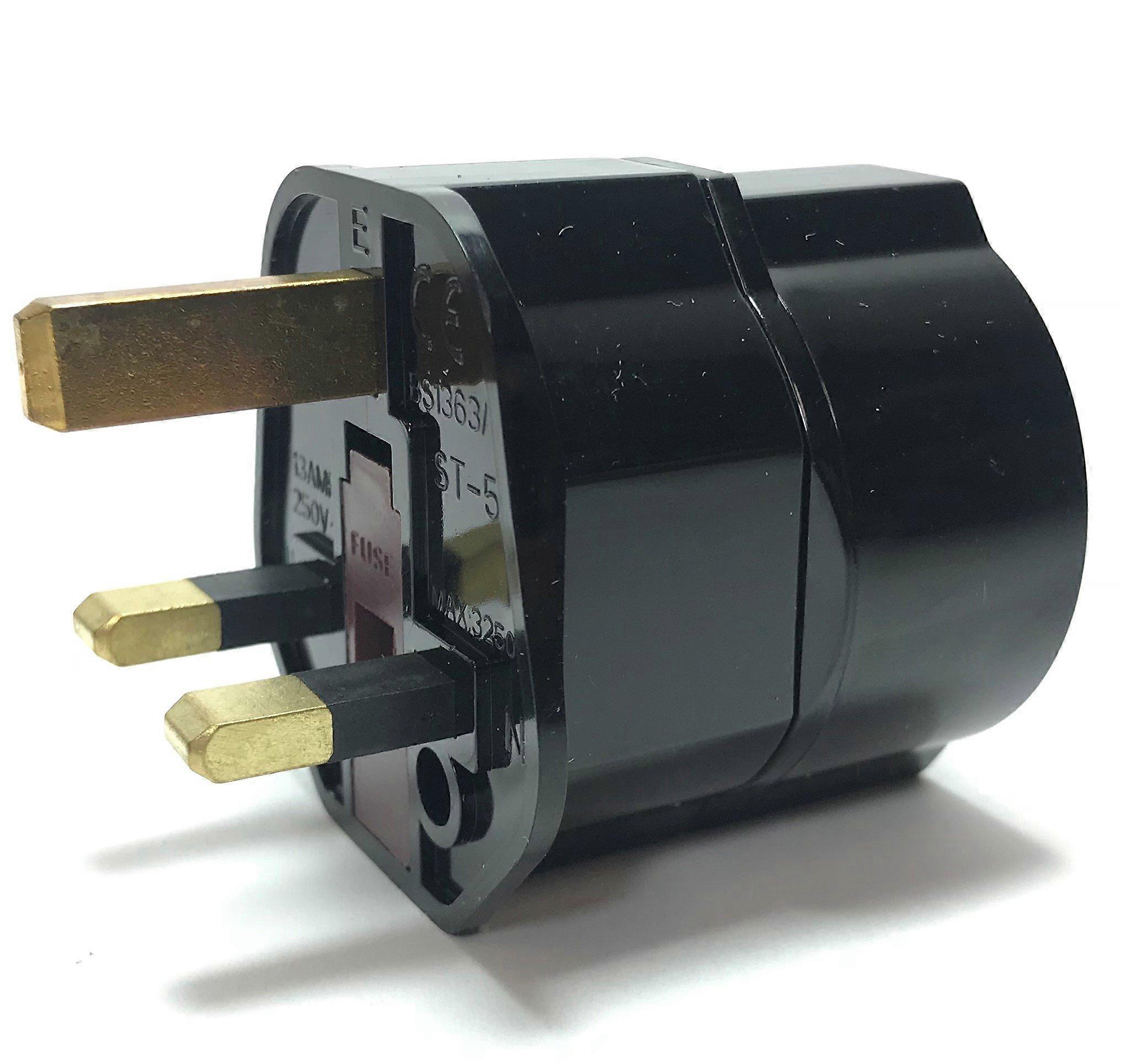 European Schuko to UK Plug Adapter 3 Pin Safe Grounded Converter for Travel, 2 Pack