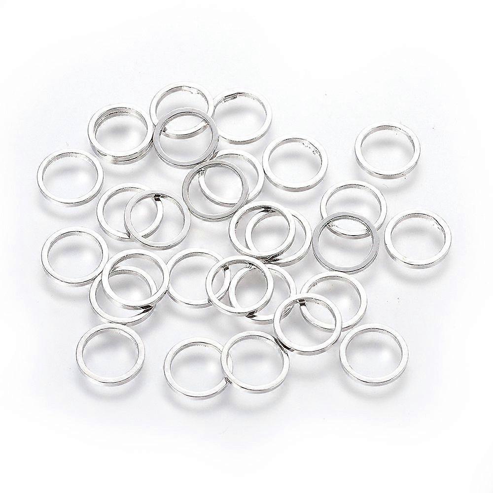 Brass Linking Rings Platinum 8x1mm