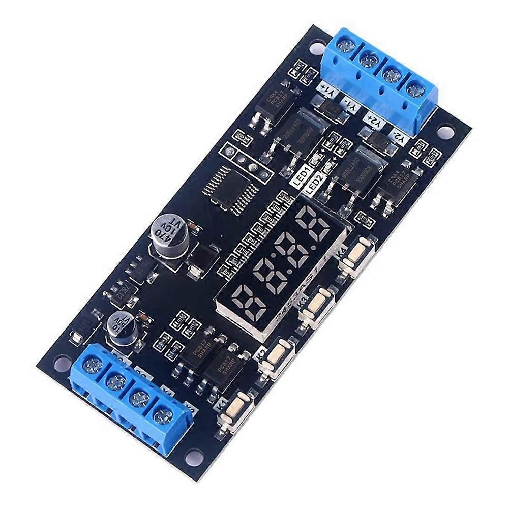 Digital Time Delay Relay DC 12V 24V Dual Channel  Power LED Display Timing Control Board