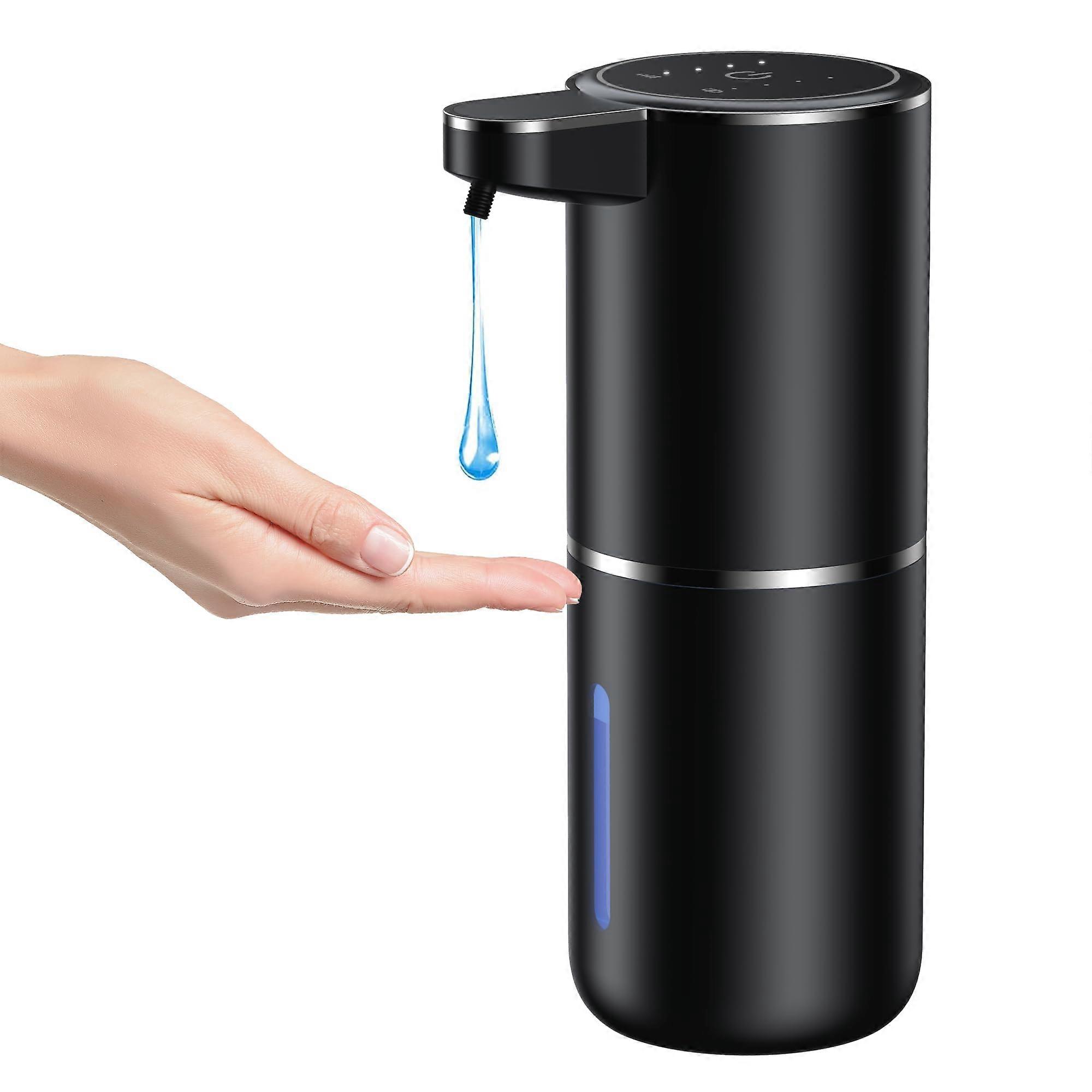 Automatic Soap Dispenser Touch Sensor 4Level Rechargeable Wall Mount for Kitchen Bathroom Black