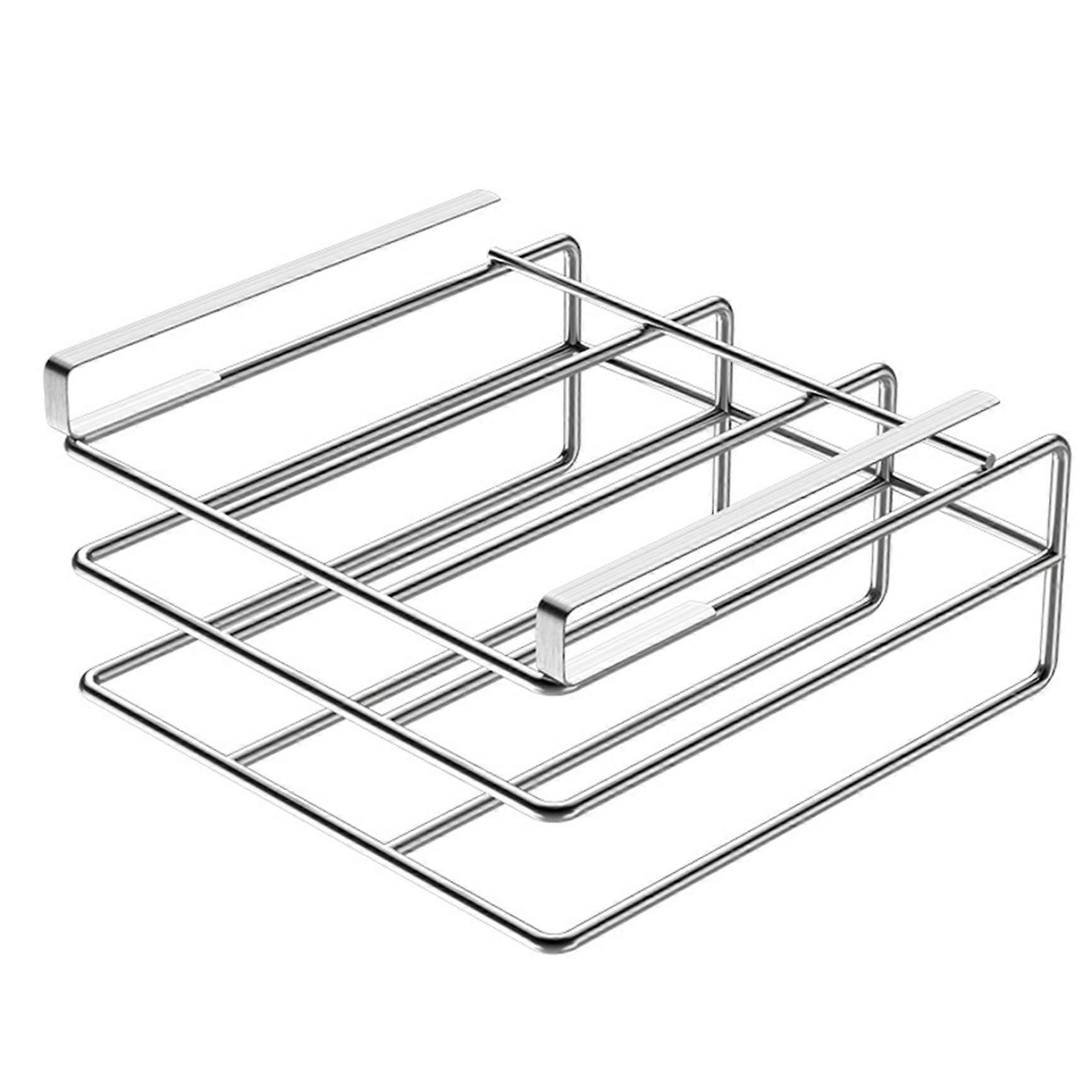 Under Cabinet Cutting Board Holder, DoubleLayer Stainless Steel Rack with Punch Installation