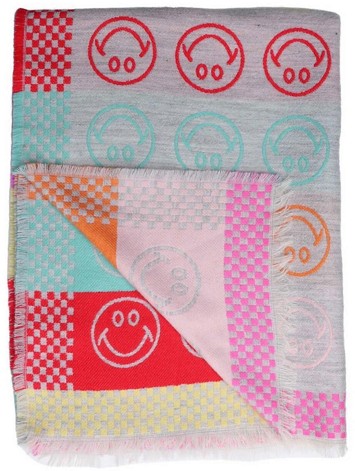 Zelly Smiley Faces Scarf - Grey