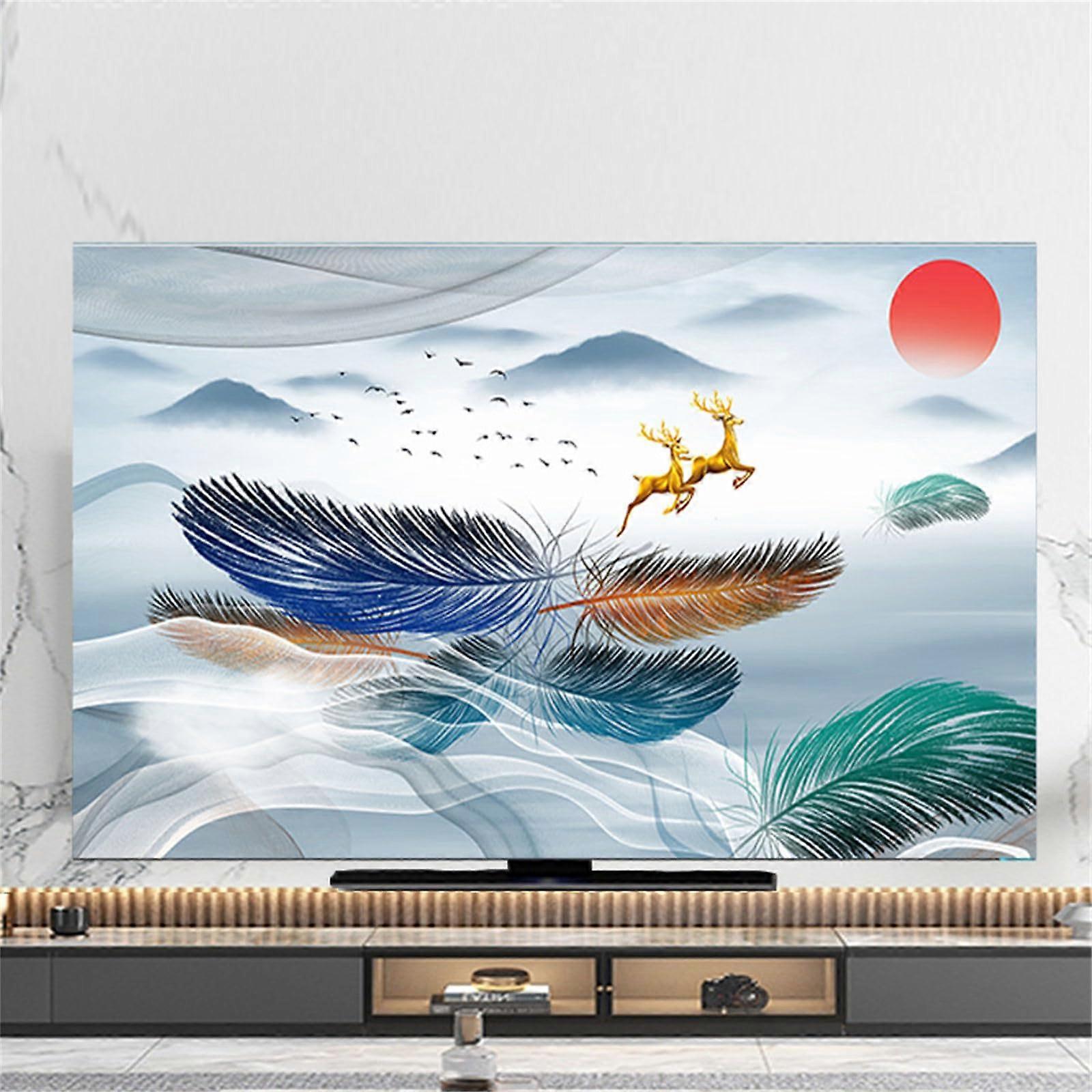 Elastic TV Dust Cover 4043 Inch Feather Design, Stretch Screen Protector with 3D Pattern