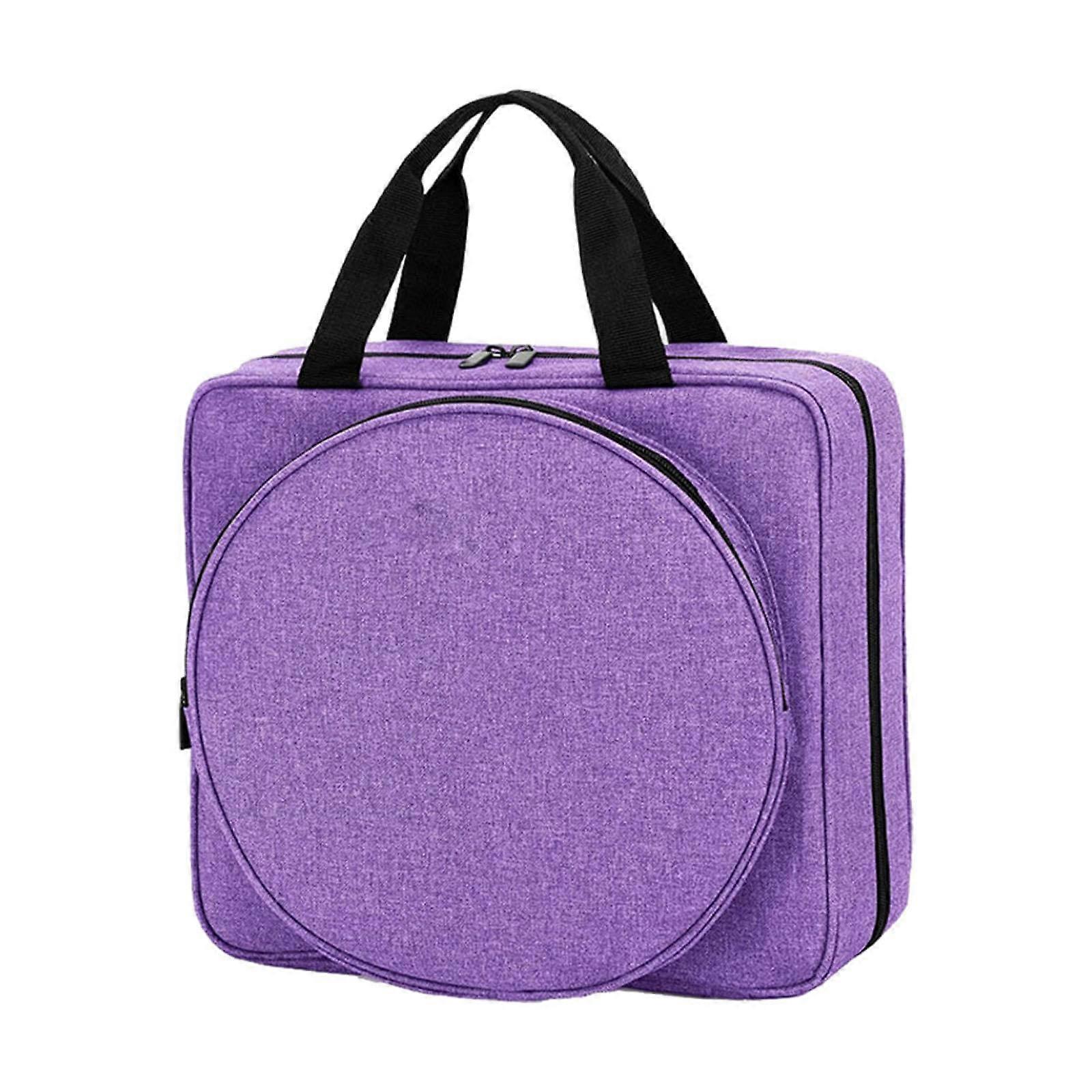 Yarn Storage Bag Large Capacity Knitting Tote with MultiPocket Organizer, Purple