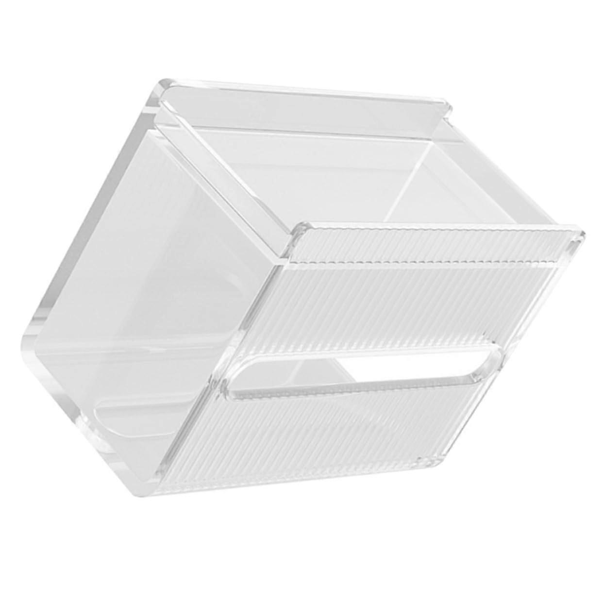Wall Mounted Tissue Box with Transparent 2in1 Storage Shelf for Bathroom and Kitchen Use