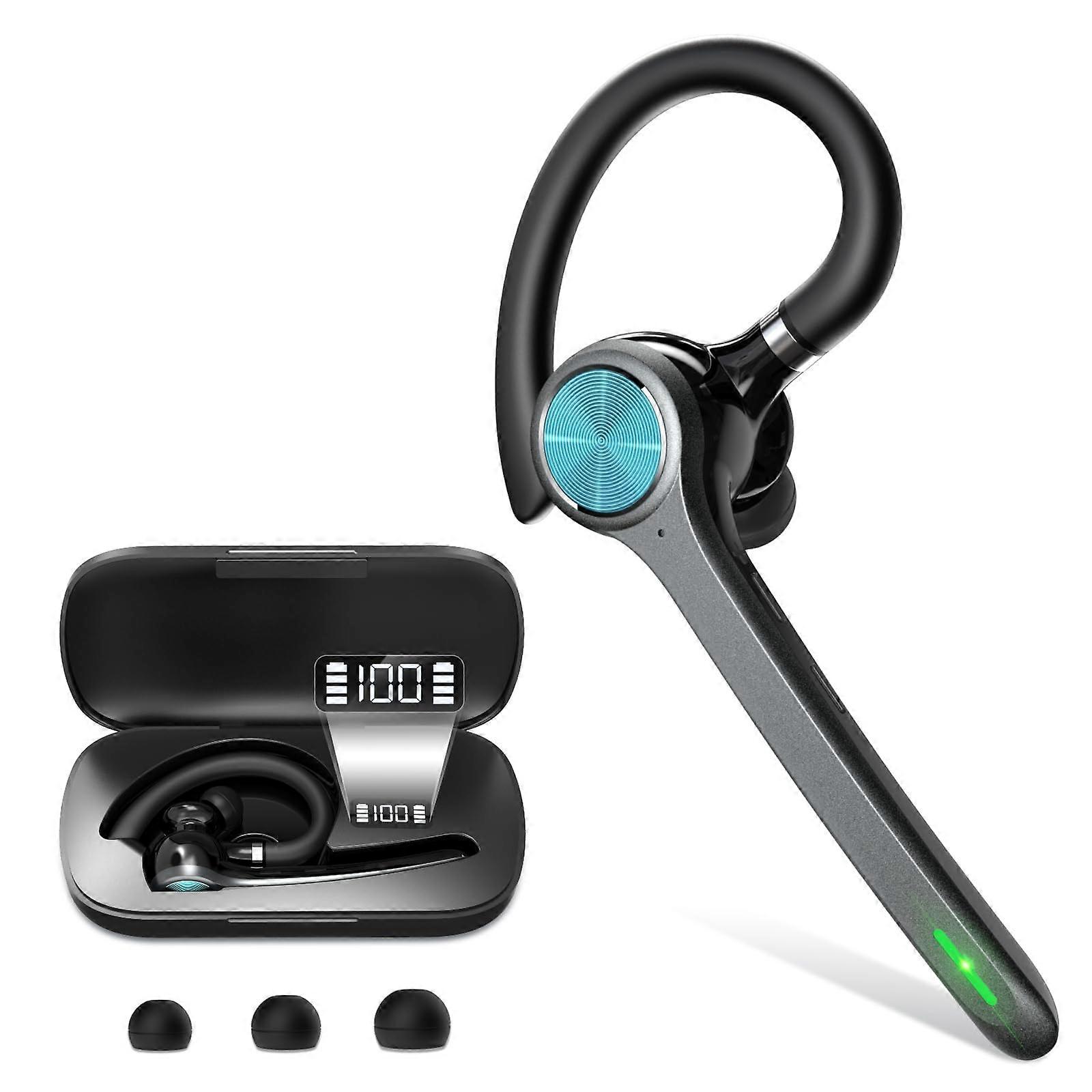 Bluetooth Headset with 72H Talk Time, Wireless Earpiece Bluetooth 5.1 with Charging Case