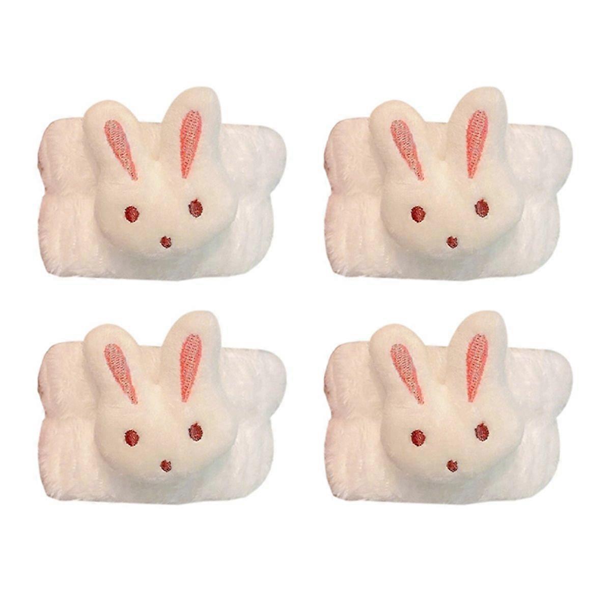 4 Sets Face Washing Wristbands Absorbent Sleeve White-Rabbit