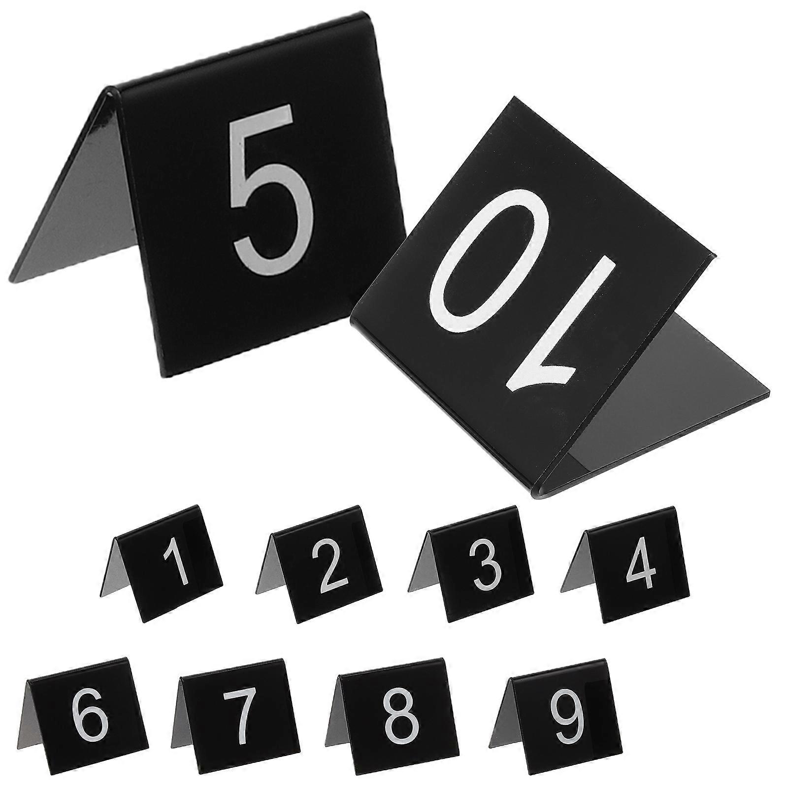 Acrylic Number Marker Number Sign for Table 10Pcs Black
