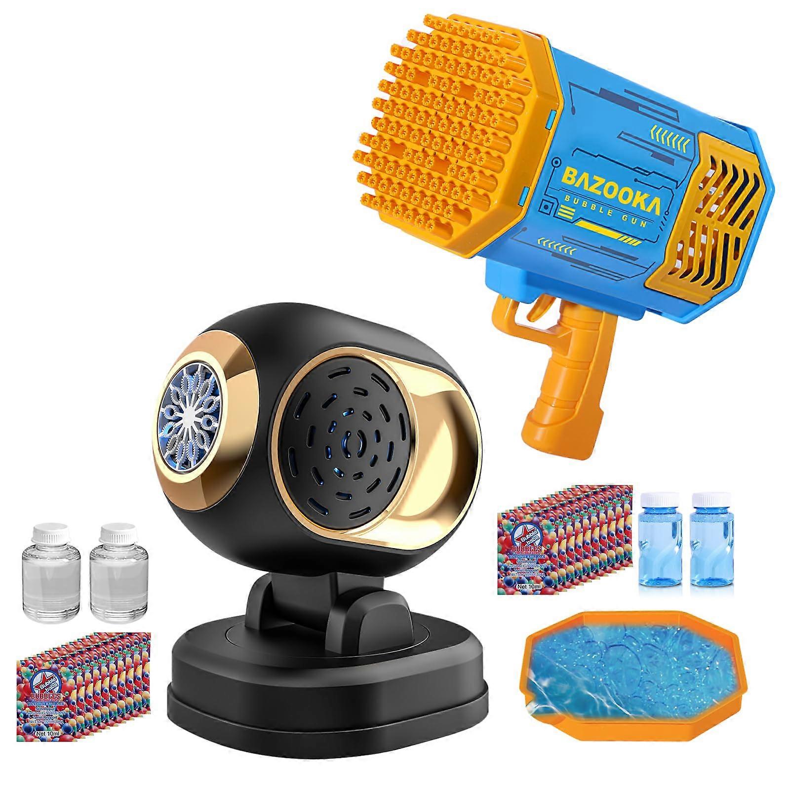 Automatic Bubble Gun and LED Bubble Machine BMC69,  Bubble Output, 150° Auto Rotation, Battery Powered