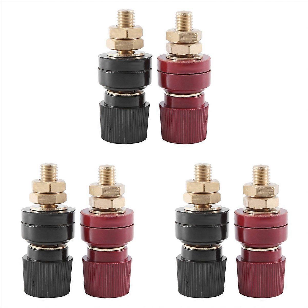 6Pcs Terminal Binding Post, 555 Type Brass Pillar Terminal Block M8 Thread Diameter Binding Post 220