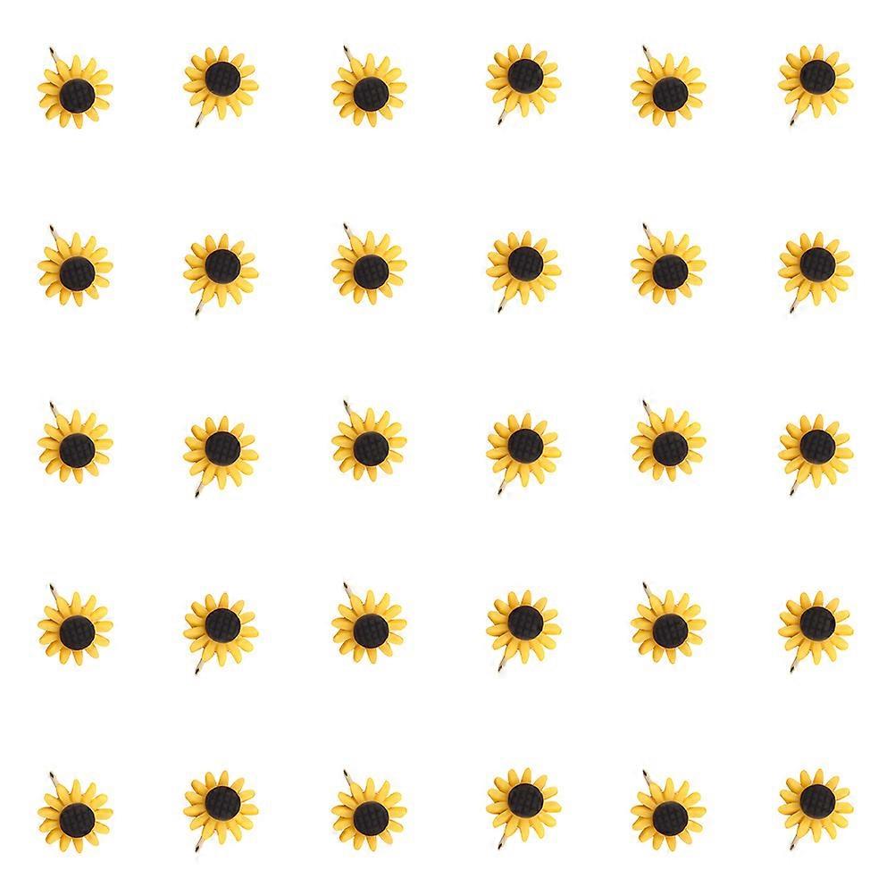 Thumb Tacks Decorative Sunflower Pin for DIY Use 30Pcs
