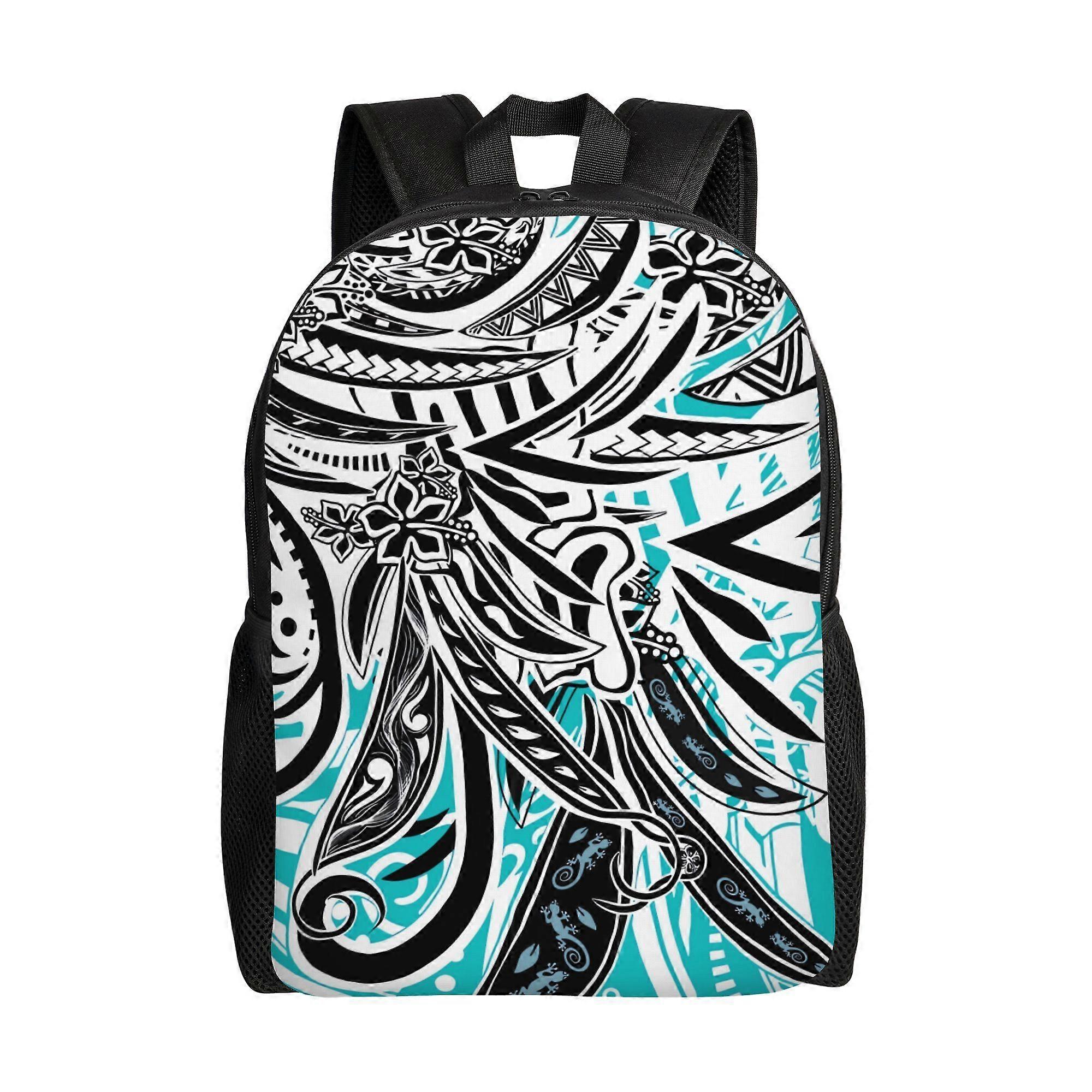 Mochila de estilo descontraído com estampas tribais havaianas, polinésias e samoanas, com um único compartimento - mnbvc