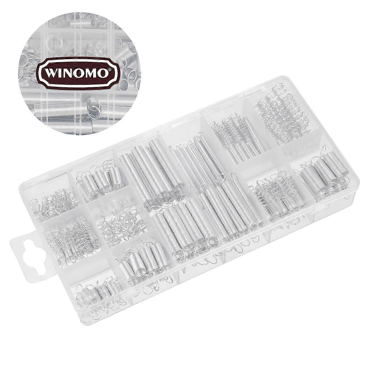 WINOMO 200PCS Spring Assortment Spiral Spring Galvanized Spring Set Spring Rate Extension Spring