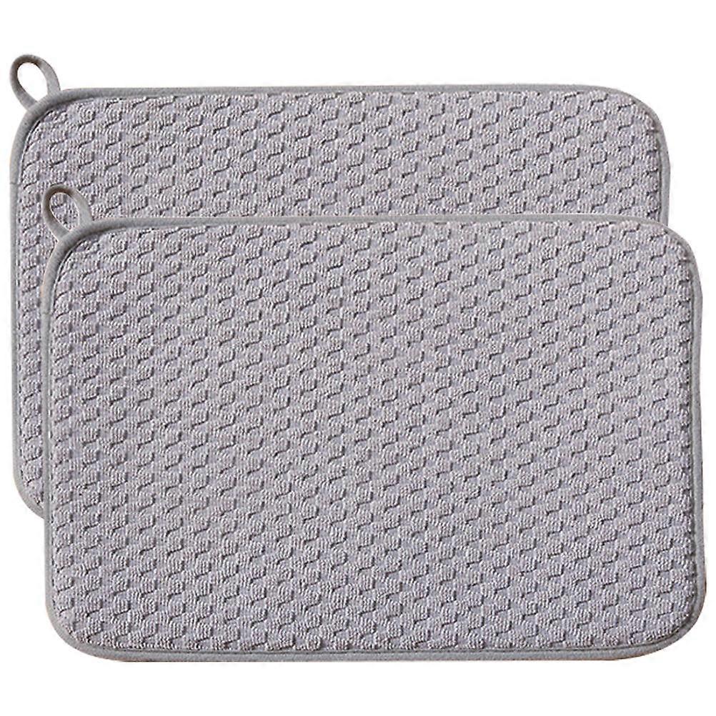 Drying Mat Microfiber Dish Drying Mat for Kitchen Use 2Pcs Water Absorbent Pad