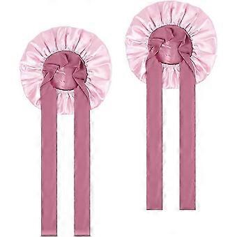 2 Satin Hair Caps for Women, Double-Sided Silk Caps