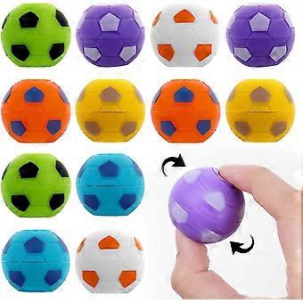 Pack of 12 Football Spinner Fingertips Toy 3.5 cm Mini Football Stress Relief Toys, Rotating Stress Balls Game, Sensory Spinning Toy for Children and 