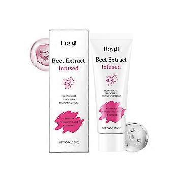 Beet Sunscreen Cream - Moisturizing, Waterproof, with Hyaluronic Acid, Non-Greasy SPF Protection for Face & Body