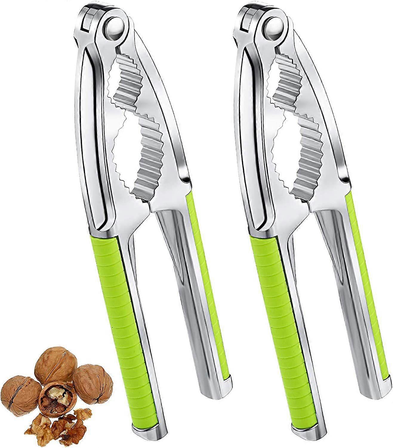 2 Pieces Walnut Cracker Tools Walnut Nutcrackers Metal Nut Shell Openers(Green)