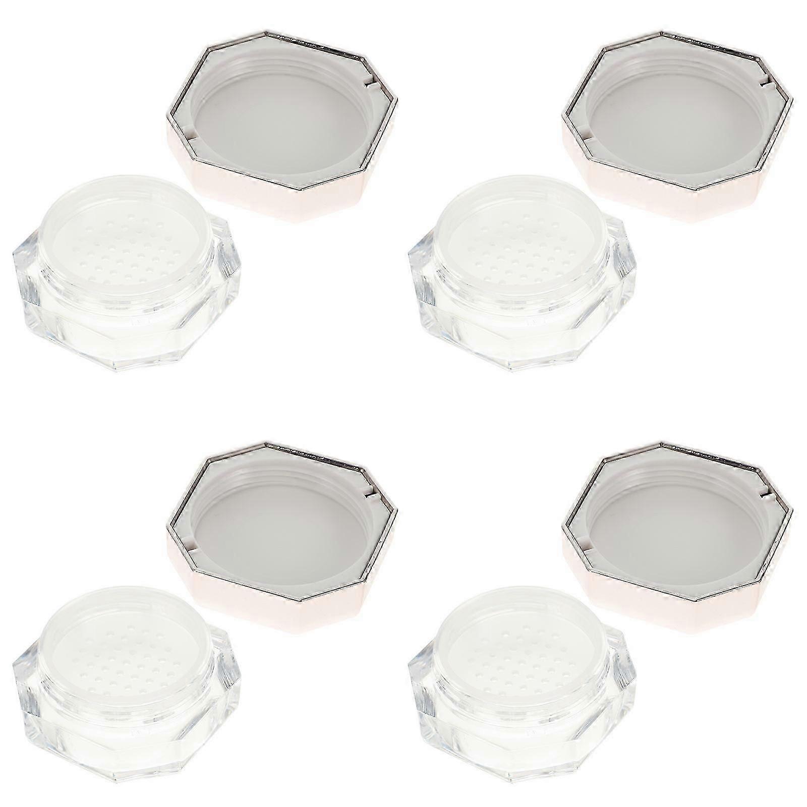 Octagonal Loose Powder Case Set, 4Pcs, Makeup Storage Containers for Cosmetics