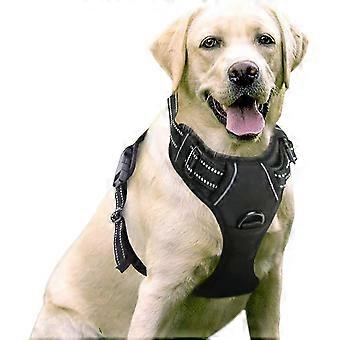 Arnês para cães anti-tração, para cães Arnês de fácil colocação ajustável reflexivo com arnês de clipe frontal