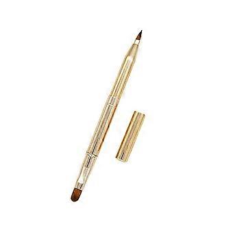 Double-Ended Retractable Lip Brush, Golden, 1pc for Daily Makeup
