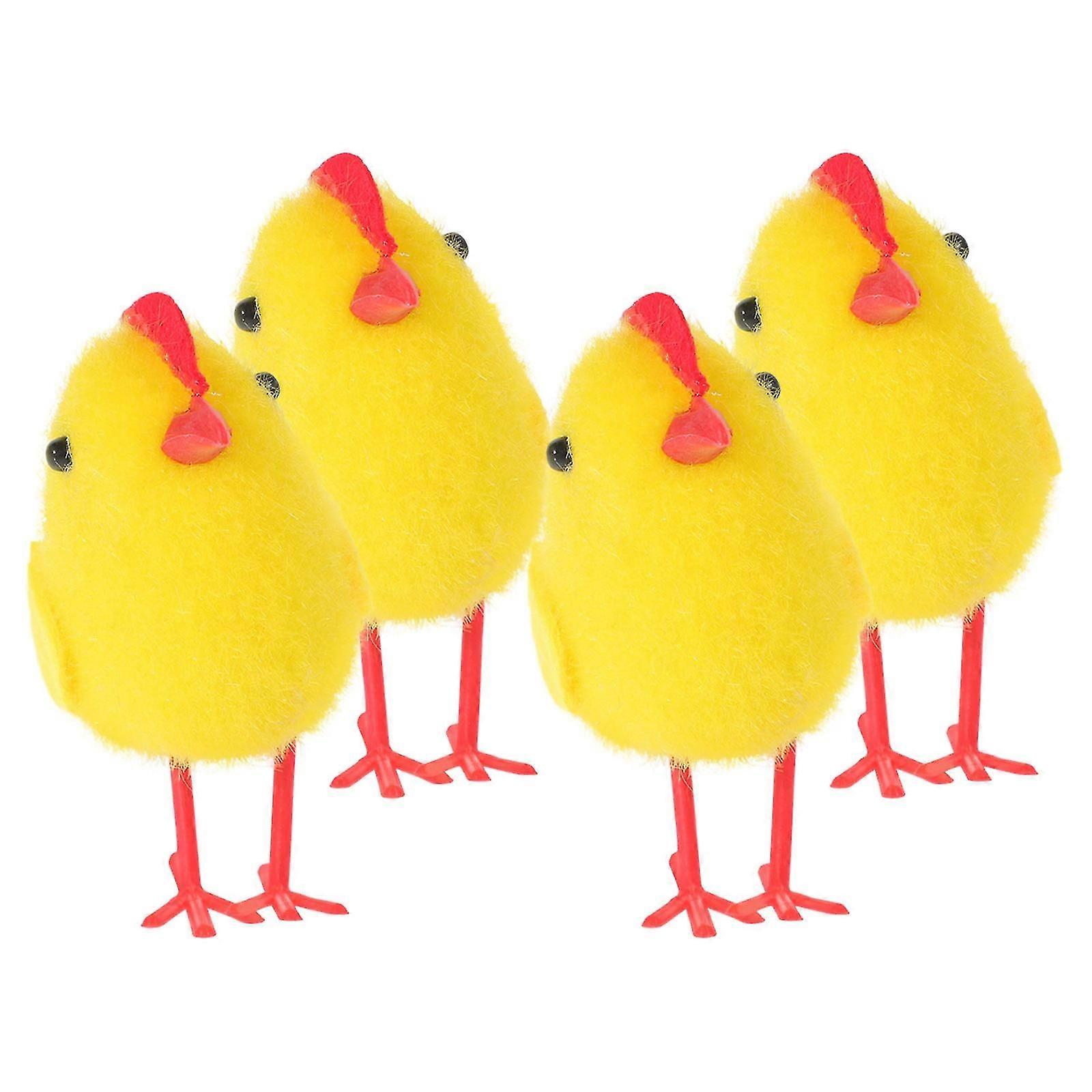 4pcs Cute Simulation Chick Easter Decor for Home Office Hotel Use
