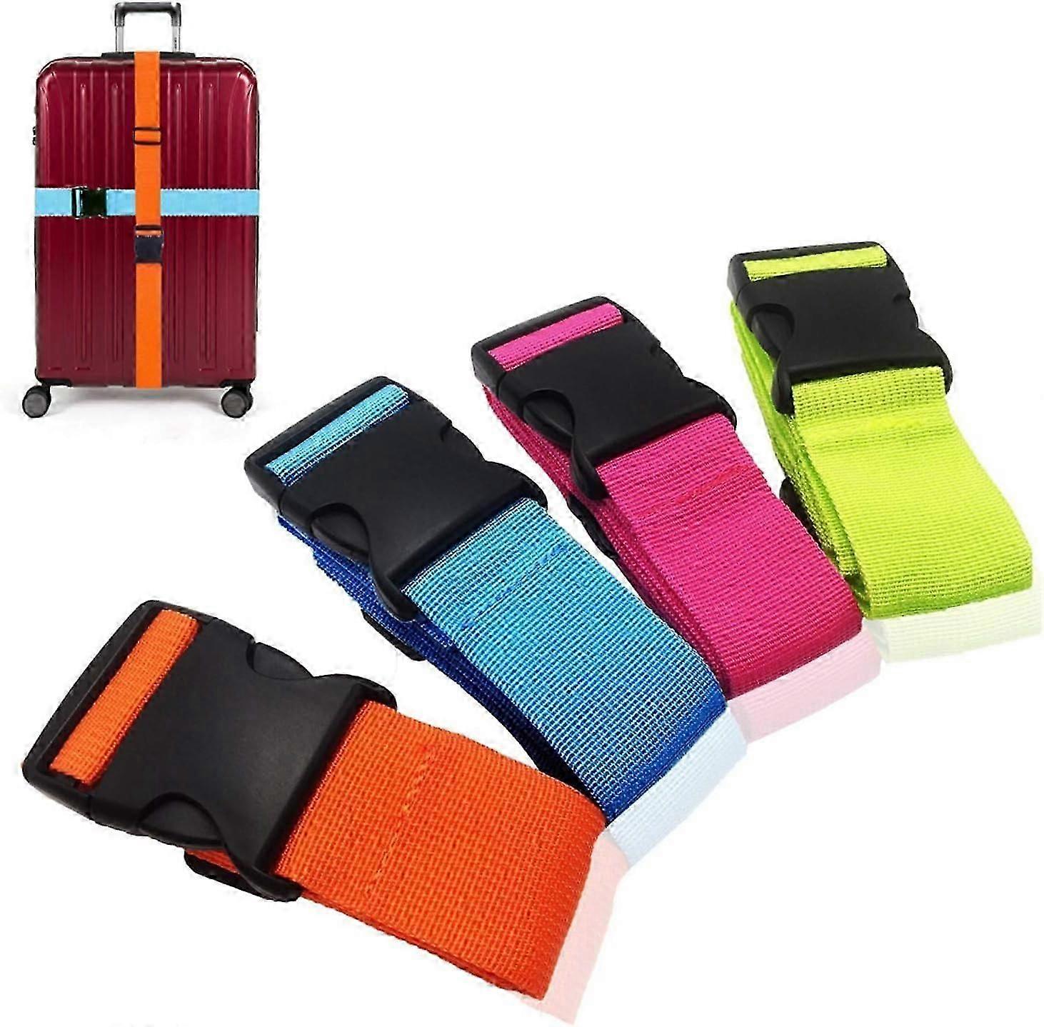 Luggage Strap (4 Multi-Colour) Adjustable Suitcase Strap
