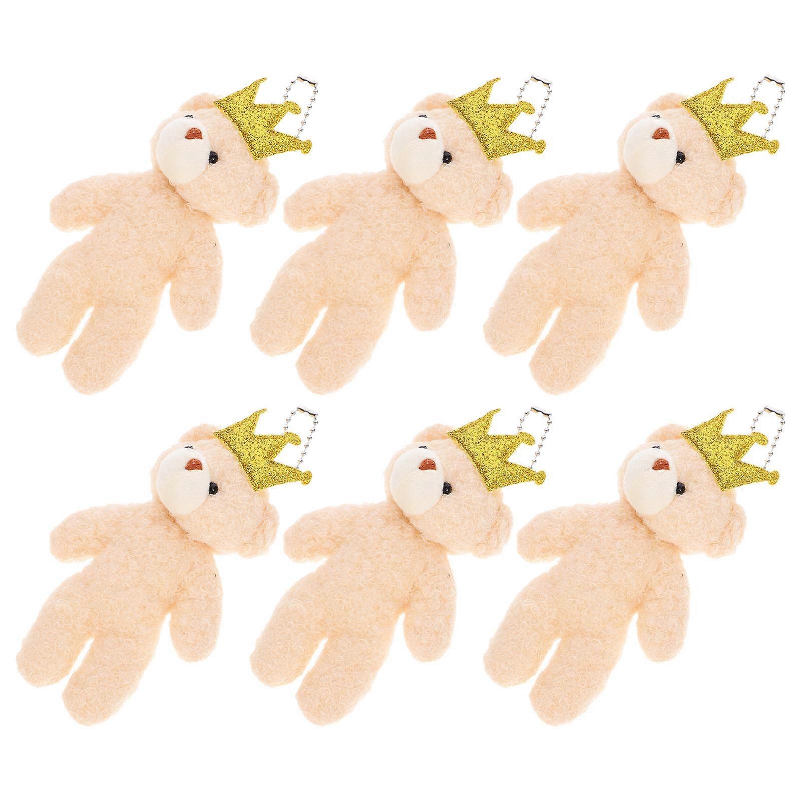 6Pcs Mini Bear Plush Toy  Keychain