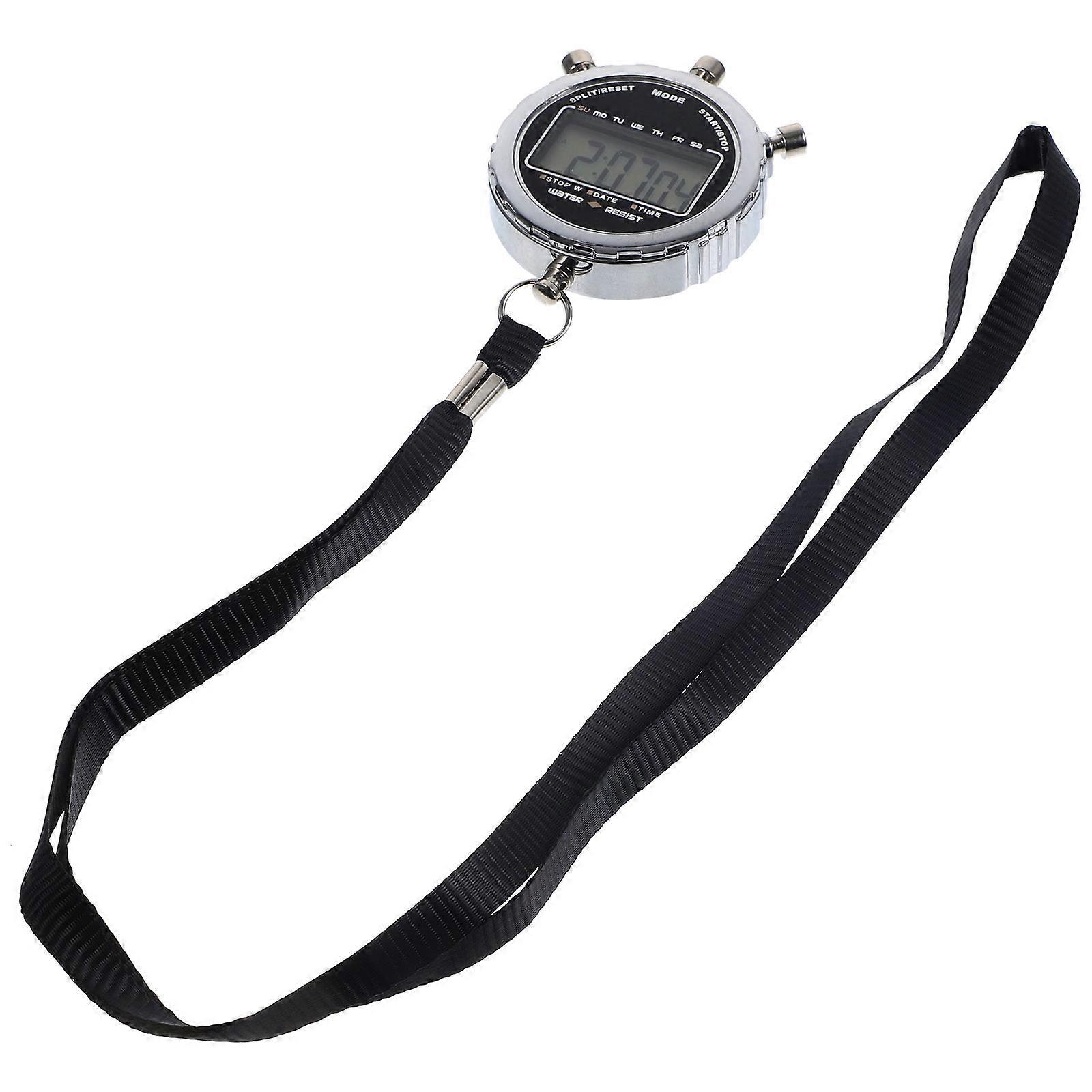 1PC Metal Electronic Stopwatch Waterproof Handheld LCD Chronograph Digital Timer