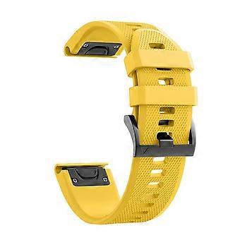 Watch Band 26mm Yellow Silicone Strap Quick Release Comfortable Replacement for Garmin Fenix 7X