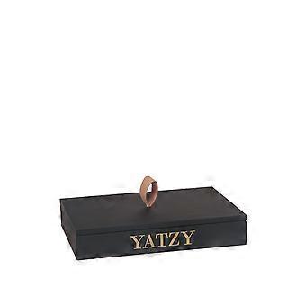 Yatzy-spil i trækasse sort 13x20 cm