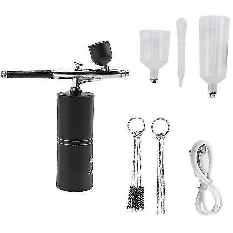 Cordless Rechargeable Airbrush Kit with Compressor Nonclogging Highpressure Set