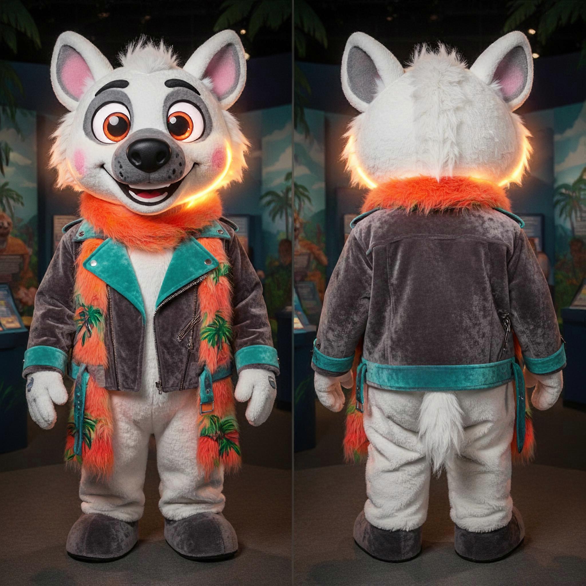MASTICOT Ivory Cartoon Hyena Mascot
