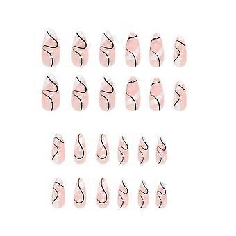 White Hypotenuse Almond False Nails Easy To Fit Non-marking Removable False Nails