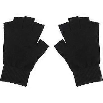 Guantes de lana sin dedos para mujer, guantes de invierno de punto