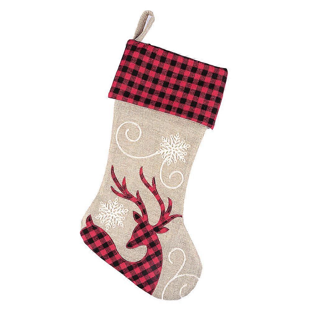 Christmas Stocking Christmas decorations Red black checked