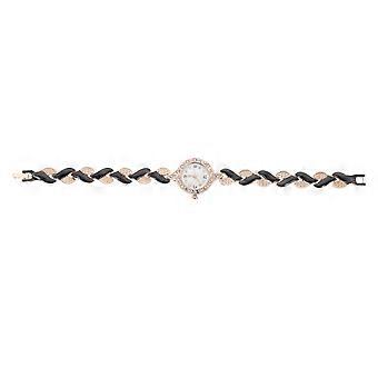 Kvartsklokke Leaf Armbåndsur for kvinner 1 stk. Stilig svart sinklegering