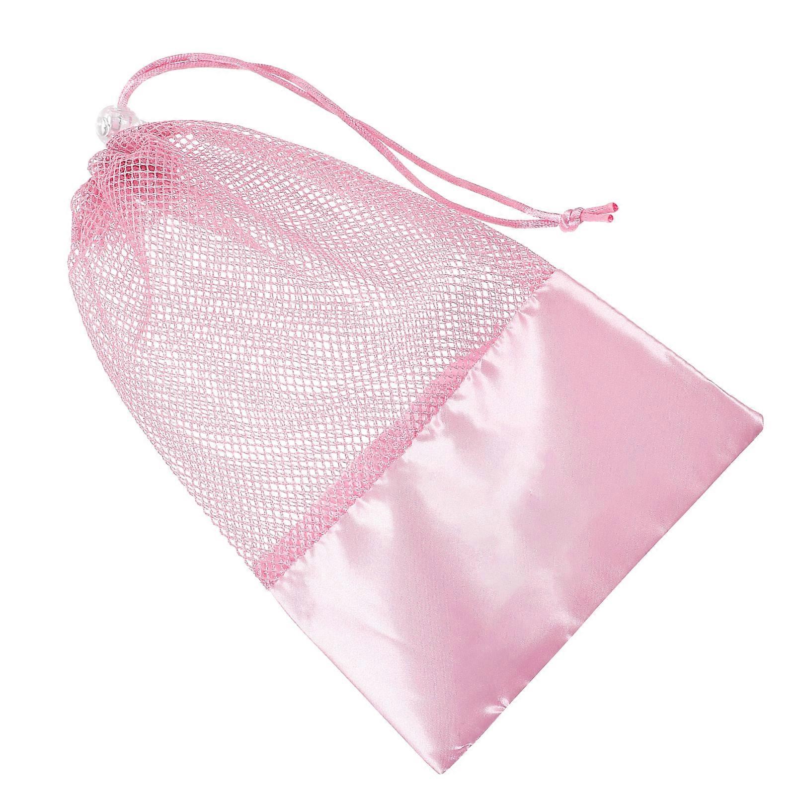 Dance Shoe Storage Bag Breathable Mesh for Drawstring Pink