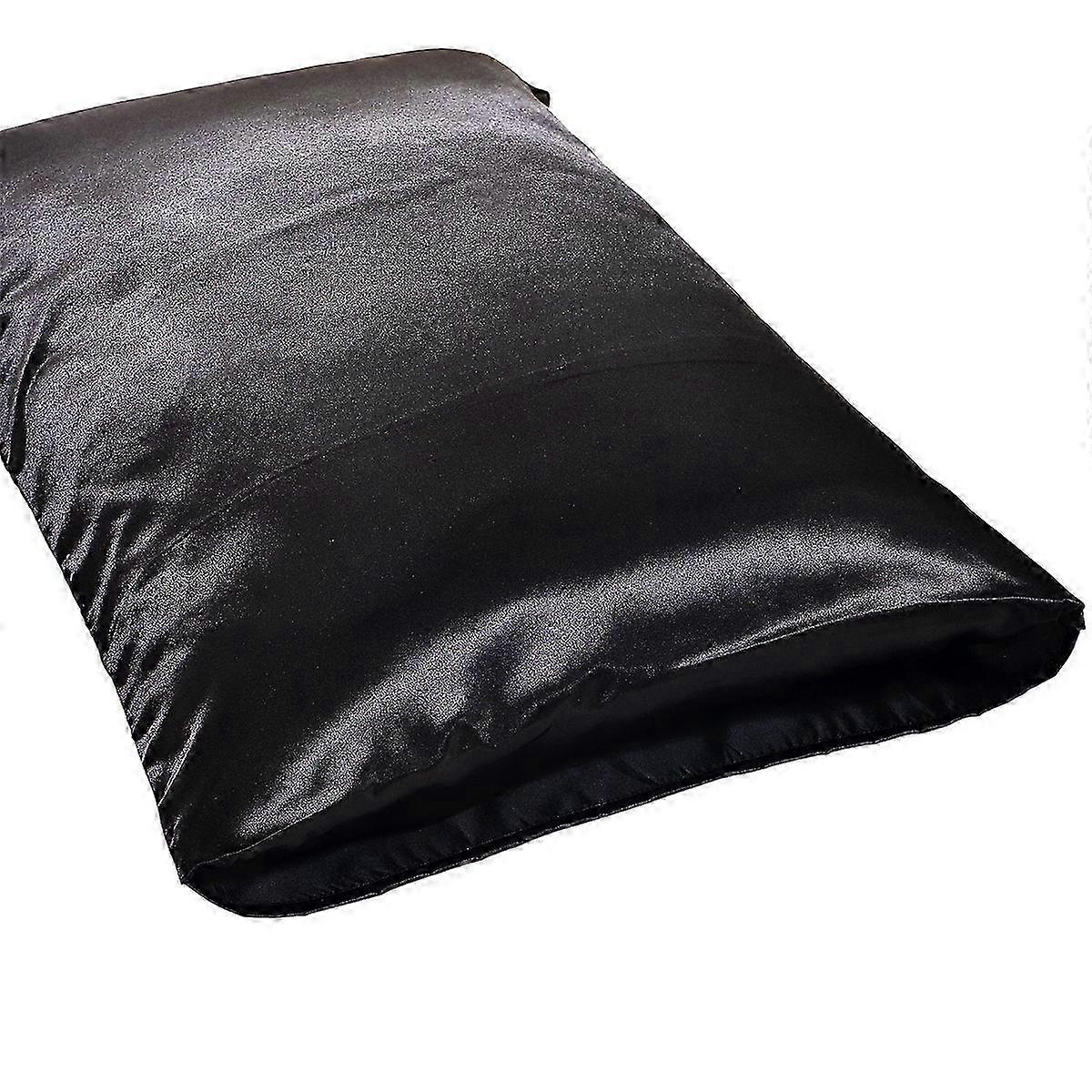 Luxury Satin Pillowcase Pair Black