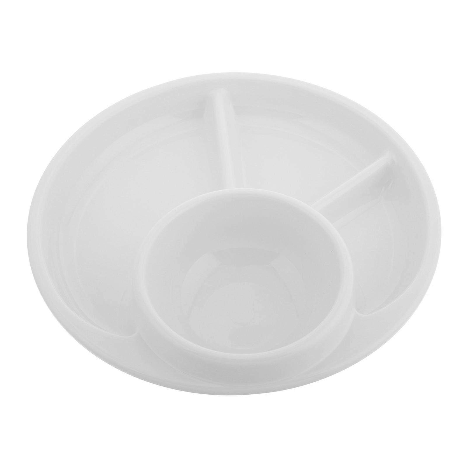 Reusable Plates Portion Control 5Pcs White Divided Dinner Plates