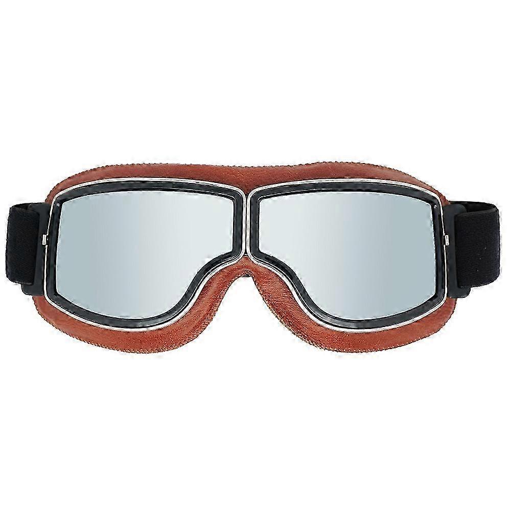 Leather Pilot Goggles UV Protective Fit Over