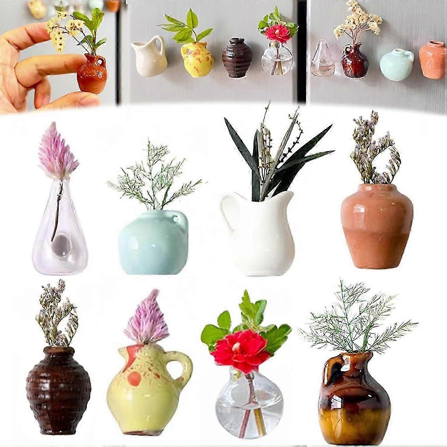 Mini Ceramic Vase Fridge Magnets
